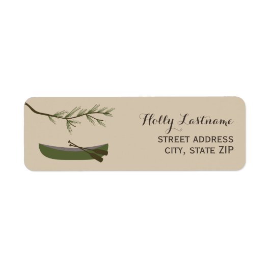 Green Canoe + Evergreen Branch Address Label (Vorne)