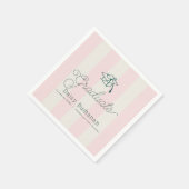 Green Cap & Pink Stripes Graduation Serviette (Ecke)