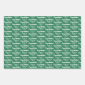 Green Caps Diplomas Mixed Graduation Patterns Geschenkpapier Set (Vorderseite 2)