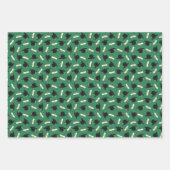 Green Caps Diplomas Mixed Graduation Patterns Geschenkpapier Set (Vorderseite)