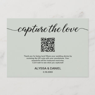 Green Capture the Liebe QR Code Hochzeit Foto Akti Begleitkarte