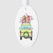 Green Car mit Weihnachtsgeschenken Ornament (Vorderseite)