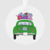 Green Car mit Weihnachtsgeschenken Ornament (Vorderseite)