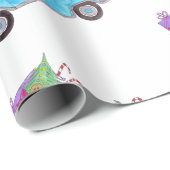 Green Car mit Weihnachtsgeschenken Wasserfarbe Geschenkpapier (Rolleneckpunkt)
