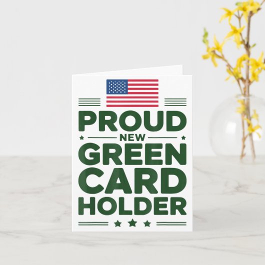 Green Card Recient American Pride Patriotic Karte (Gelbe Blume)