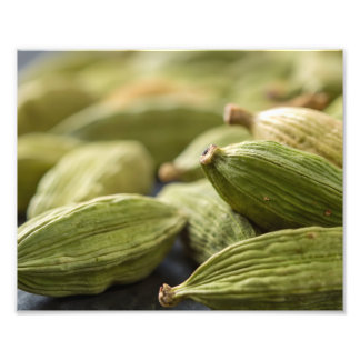 Green Cardamom Pods Macro Zoom Aromatic Spice Text Fotodruck