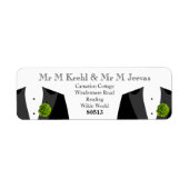 Green Carnation Return Labels für Gay Grooms (Vorne)