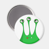 Green cartoon alien magnet (Vorderseite/Rückseite)