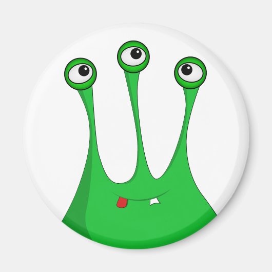 Green cartoon alien magnet (Vorne)