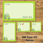 Green Cartoon Car Post-it Klebezettel