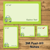 Green Cartoon Car Post-it Klebezettel