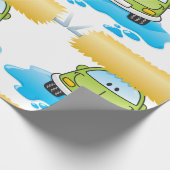 Green Cartoon Car Wash Happy Little Car Geschenkpapier (Ecke)