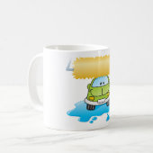Green Cartoon Car Wash Happy Little Car Kaffeetasse (Vorderseite Links)