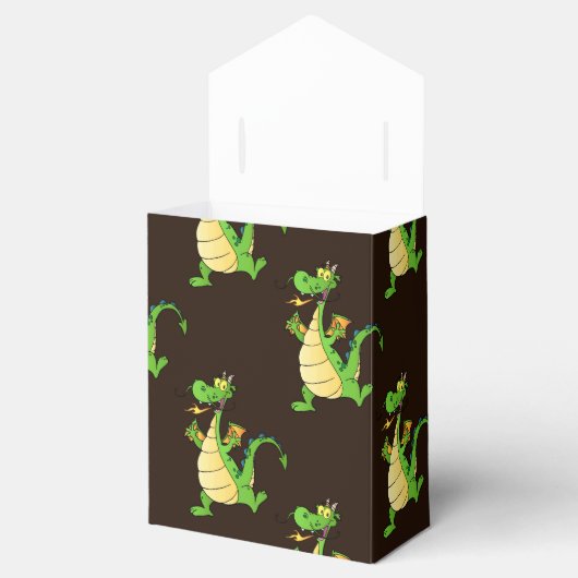Green Cartoon Dragon Pattern Geschenkschachtel (Geöffnet)