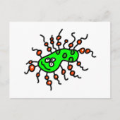 Green Cartoon Germ Postkarte (Vorderseite)