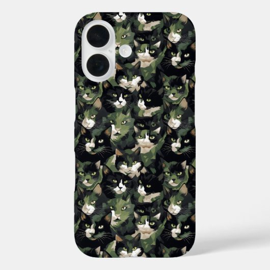 Green Cat Camouflage Case-Mate iPhone Hülle (Rückseite)