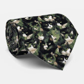 Green Cat Camouflage Krawatte (Gerollt)