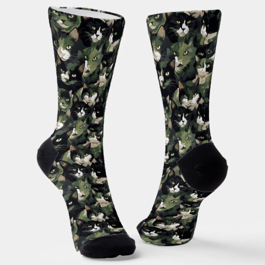 Green Cat Camouflage Socken (Gewinkelt)