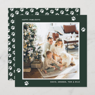 Green Cat Dog Besitzer Foto Happy Pawlidays Card Feiertagskarte