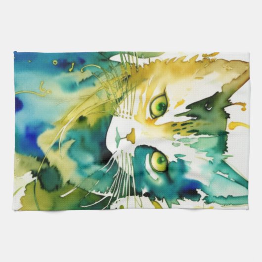 Green Cat Küchentuch (Horizontal)