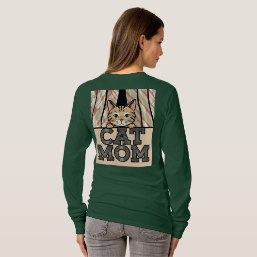 Green Cat Mama T - Shirt (Schwarz voll)
