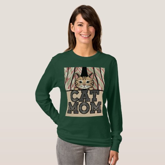 Green Cat Mama T - Shirt (Vorne ganz)