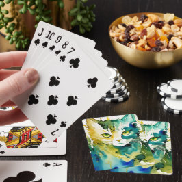 Green Cat Playing Card Spielkarten