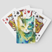 Green Cat Playing Card Spielkarten (Rückseite)