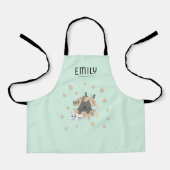 Green Cat Pumpkin Skulls Candy Corn Kids Halloween Schürze (Vorderseite)