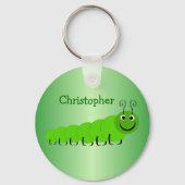 Green Caterpillar Insect Design Schlüsselanhänger (Vorderseite)