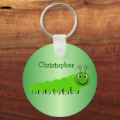 Green Caterpillar Insect Design Schlüsselanhänger (Vorderseite)