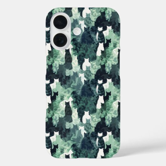 Green Cats Camouflage Muster Case-Mate iPhone Hülle (Rückseite)