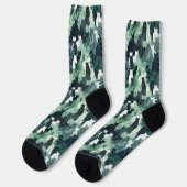 Green Cats Camouflage Muster Socken (Linkes Detail)