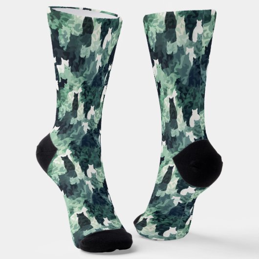 Green Cats Camouflage Muster Socken (Gewinkelt)