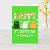 Green Cats Grandson Card Karte (Gelbe Blume)