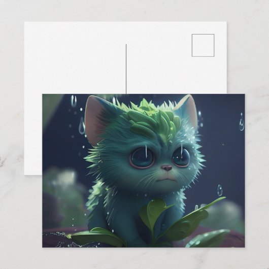 Green-Cats-Postkarten Postkarte (Vorne/Hinten)