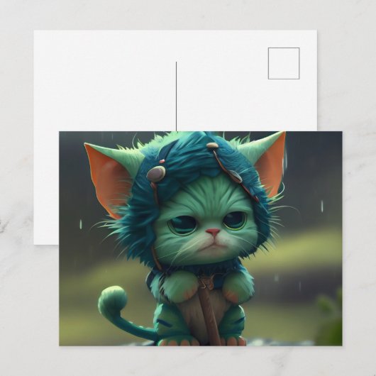 Green-Cats-Postkarten Postkarte (Vorne/Hinten)