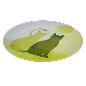 Green Cats Sunset Wüste Round Cutting Board Schneidebrett (Ecke)