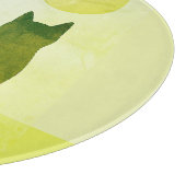 Green Cats Sunset Wüste Round Cutting Board Schneidebrett (Ecke)