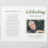 Green Celebration of Life Funeral Program (Vorderseite)
