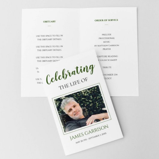 Green Celebration of Life Funeral Program