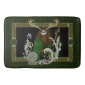 Green Celtic Antlers Man  Badematte (Vorderseite)