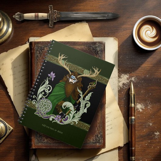 Green Celtic Antlers Man  Notizblock