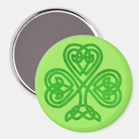 Green Celtic Clover Irish Magnet (Vorderseite/Rückseite)