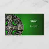 Green Celtic Cross Business Card Visitenkarte (Vorderseite)