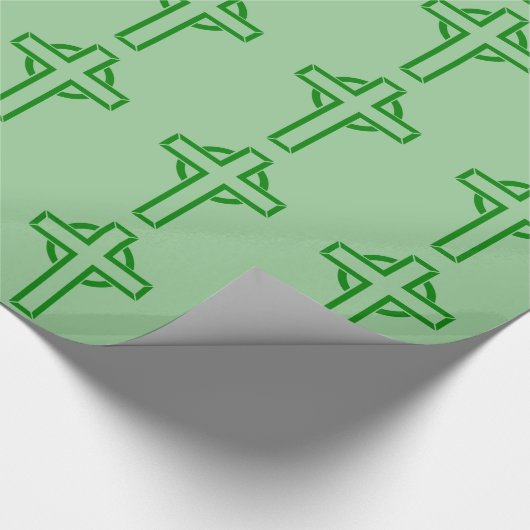 Green Celtic Cross Geschenkpapier (Ecke)