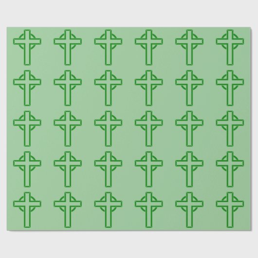 Green Celtic Cross Geschenkpapier (Flach)
