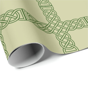 Green Celtic Cross Irish Themed Geschenkpapier