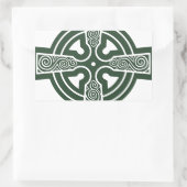 Green Celtic Cross mit Triskele Gravur Rechteckiger Aufkleber (Tasche)