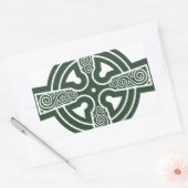 Green Celtic Cross mit Triskele Gravur Rechteckiger Aufkleber (Umschlag)
